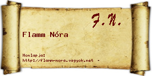 Flamm Nóra névjegykártya