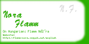 nora flamm business card